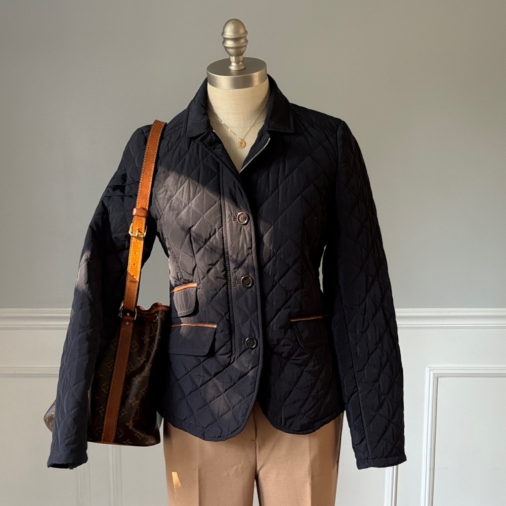Massimo Dutti Navy Quilted Jacket